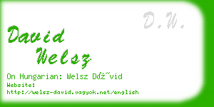 david welsz business card